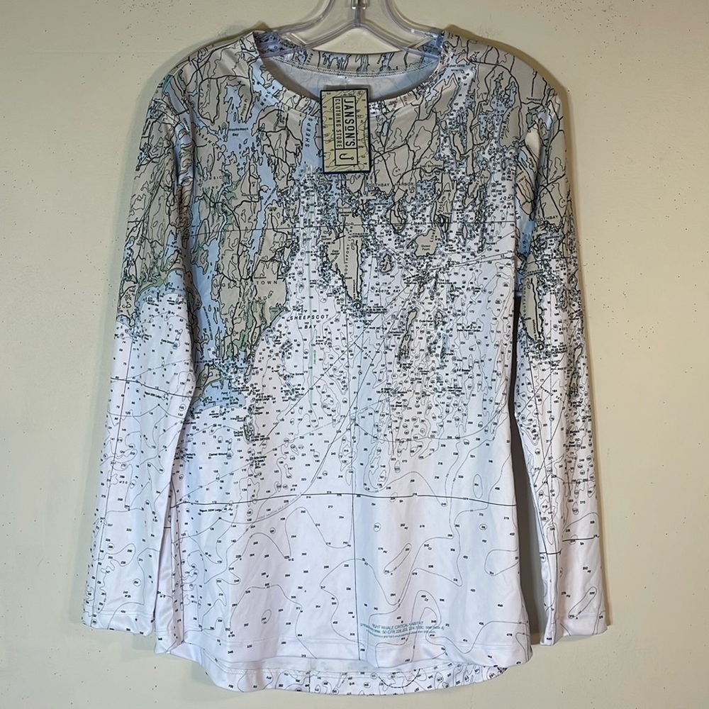 Janson’s Map Print Long Sleeve Tee. S. NWT.